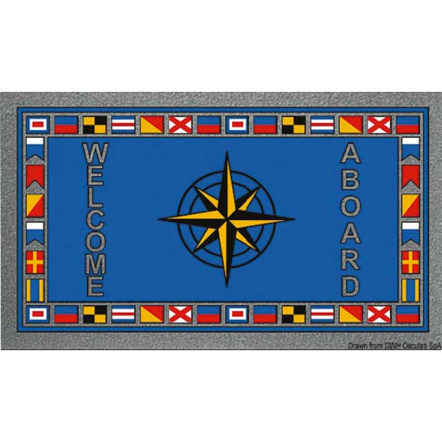 Welcome on Board mat met windroos