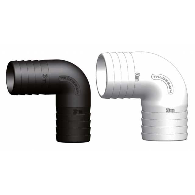 Verbinder met 2 tule einden 90&deg;