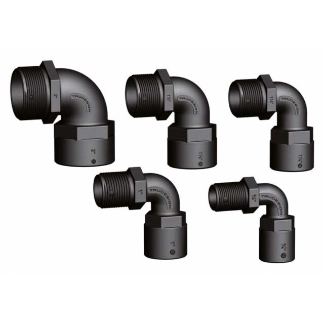 Verbinder met binnen- en buitendraad 90&deg;