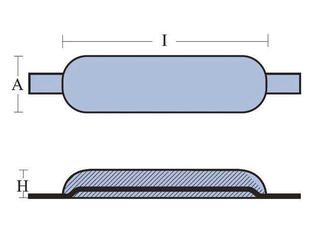 Tecnoseal anoden met aluminium lasstrip type 1
