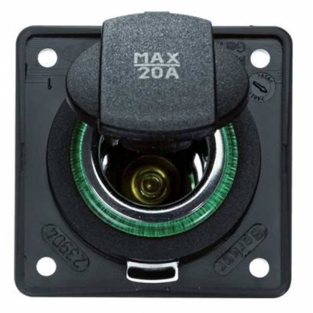 Wandcontactdoos 12/24V voor 20mm penstekker met deksel