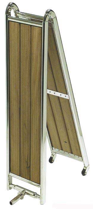 Opklapbare RVS loopplanken met iroko hout