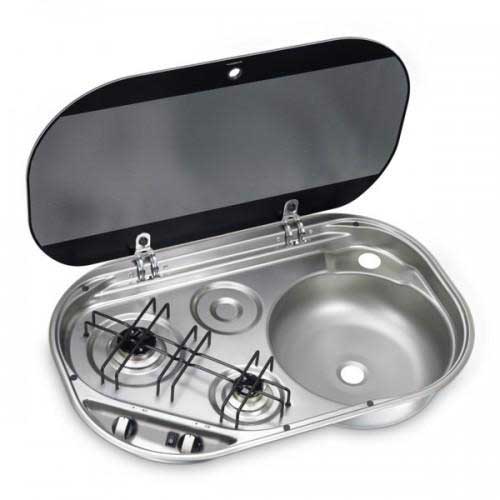 Gaskookplaat/wasbak combinatie