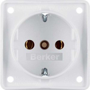 2-polige wandcontactdoos met randaarde - Berker wandcontactdoos randaarde schroef integro f 2  - BK941852502